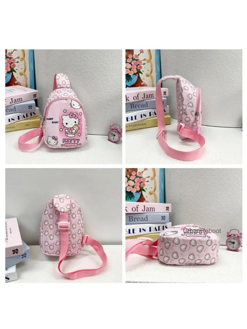 Cat Print Mini Crossbody Bag Adjustable Strap Small Shoulder Purse